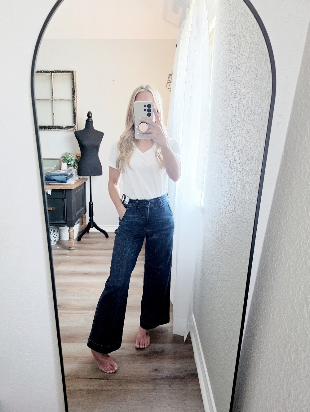 Judy Blue HR Dark Wash Wide Leg Ankle Trouser Jeans Slant Pocket Various NEW - Picture 5 of 16